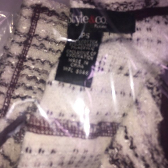 Style & Co. Petite Space-Dyed Draped Jacket in Dried Plum, Size Petite Small - Picture 3 of 4